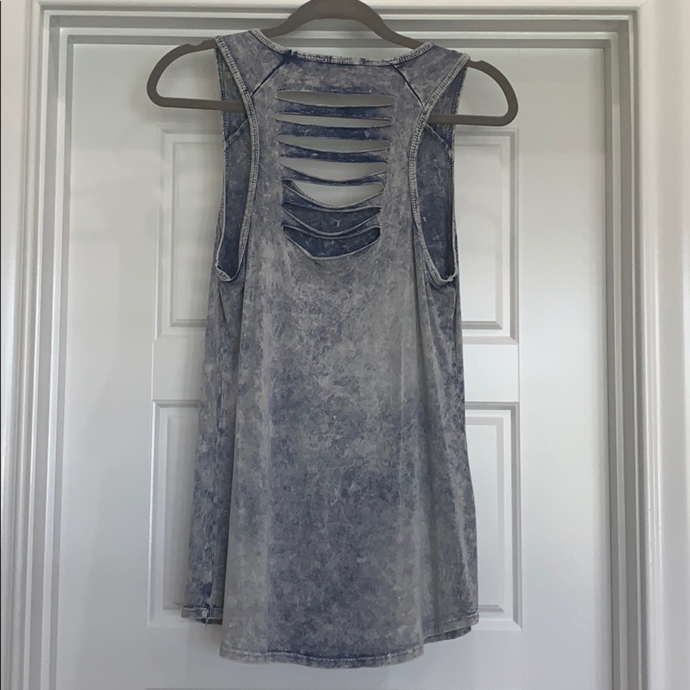 Distressed Washed Blue Tanktop - Picture 5 of 5